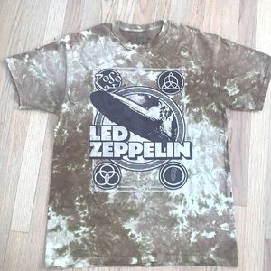 Led Zeppelin band tee. Tie dye brown, size Medium